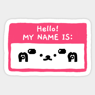 Hello! My Name Is Puppy Kaomoji Sticker